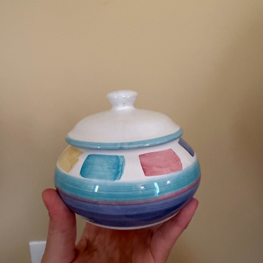 Caleca Color Blocks lidded sugar bowl